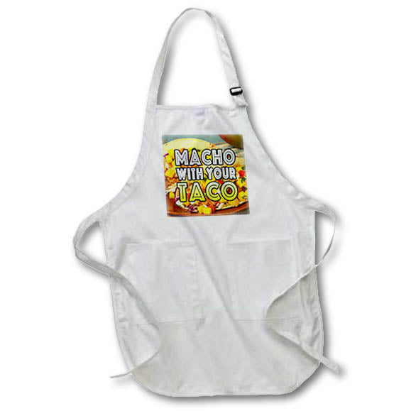 Apron - Image of Words Macho With Your Taco With Taco Picture – Food