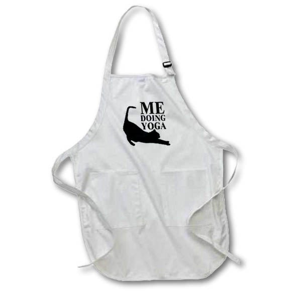 Apron - Image of Words Me Doing Yoga With Cat Image – Humorous Sayings