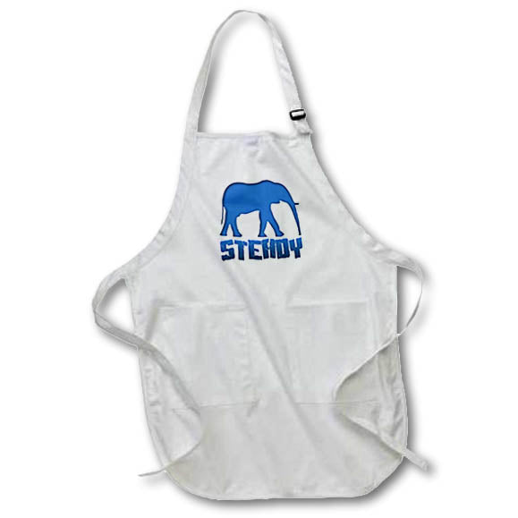 Apron - Image of Word Steady With Elephant Picture – Humorous Sayings