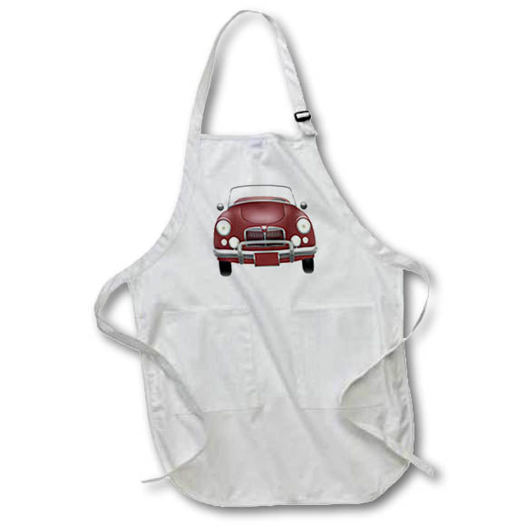 Apron - Vintage Red Convertible Car Illustration Cute Illustrations