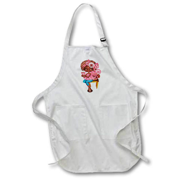 Apron - Cute African American Glamour Coffee Girl Illustration Cute Illustrations