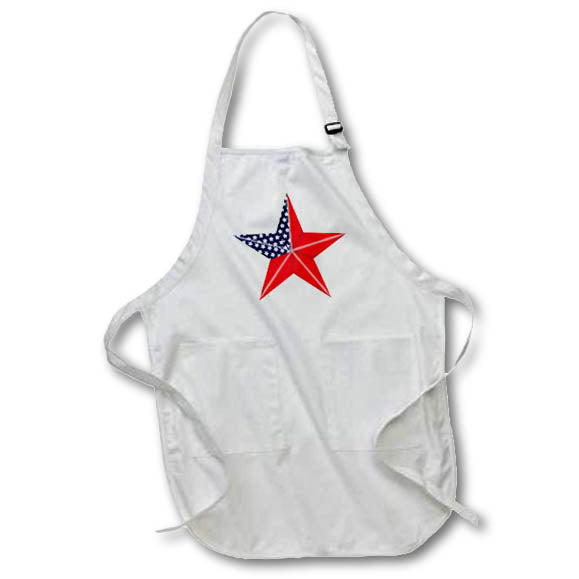 Apron - Five Point Red, White, Blue Star Illustration Cute Illustrations