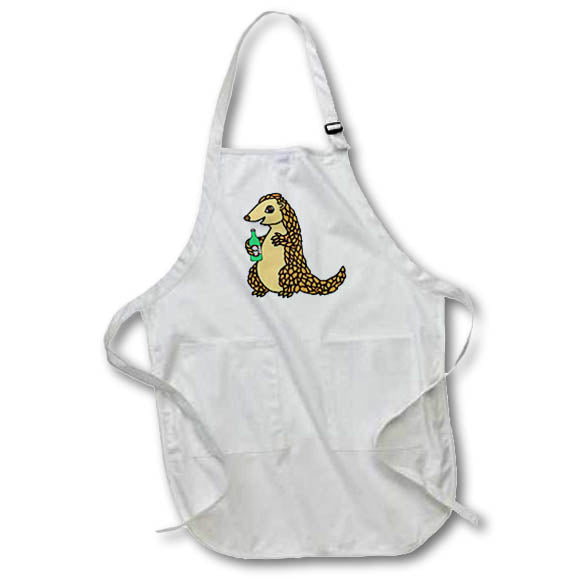 Apron - Cute Funny Unique Pangolin Drinking Beer Cartoon Animals