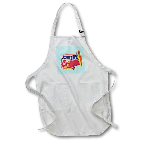 Apron - Summer Graphic Art of Volkswagen van 3dRose-Summer Graphic Art