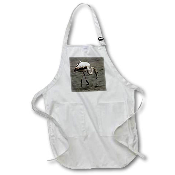 Apron - Graceful Grey Flamingo Fledgling Acrylic Art Acrylic Art - Flamingos