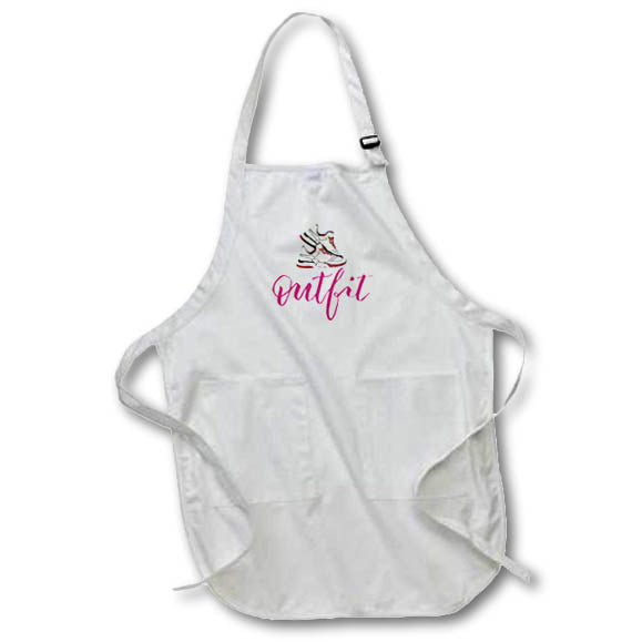 Apron - Image of the word outfit with picture of shoes 3dRose- Outfit Quotes