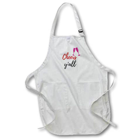 Apron - Image of the words cheers yall 3dRose- Positive Quotes