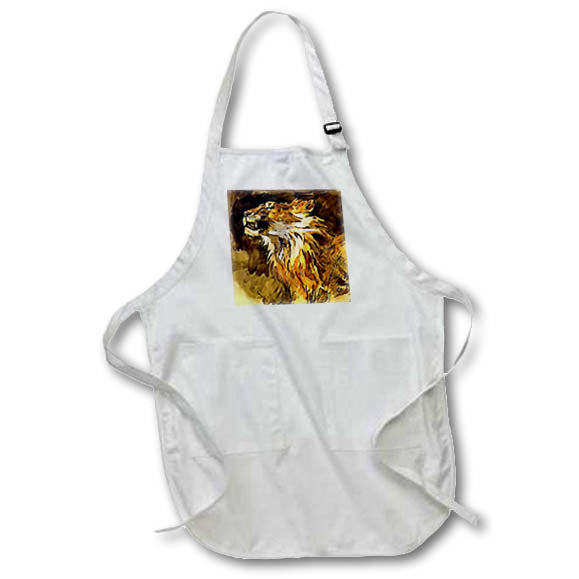 Apron - Portrait Of A Lion Acrylic Painting Acrylic Art - Lion