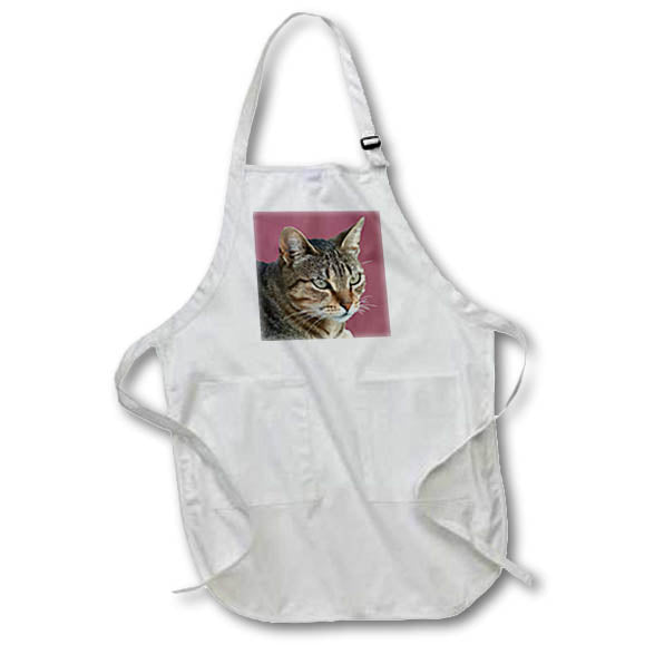 Apron - Stunning Tabby Cat Acrylic Pet Portrait Vector Art - Tabby Cat