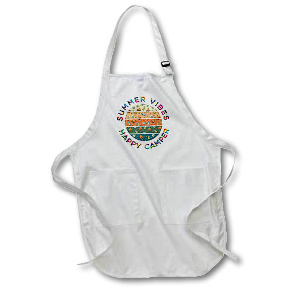 Apron - Summer Vibes Happy Camper. Colorful flasks, compasses, lanterns Alexis Design - Happy Camper