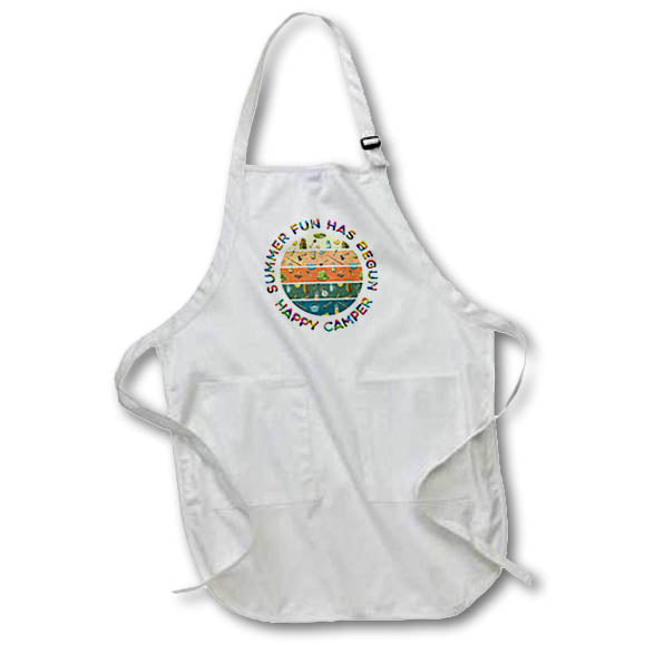 Apron - Summer Fun Has Begun. A funny colorful summer adventures gift for you Alexis Design - Happy Camper