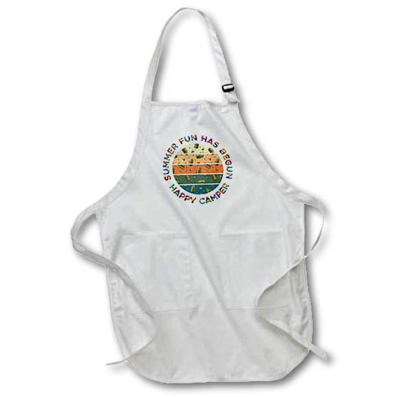 Apron - Summer Fun Has Begun. Colorful backpacks, flasks. Adventure gift Alexis Design - Happy Camper