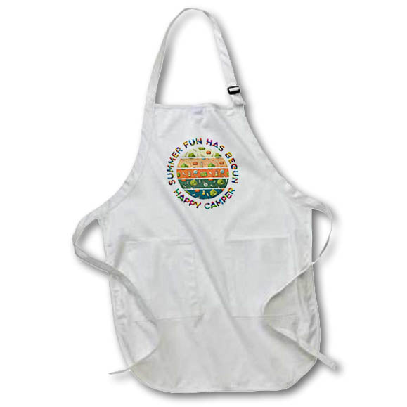 Apron - Summer Fun Has Begun. Tents, first-aid boxes, compasses. Gift for you Alexis Design - Happy Camper