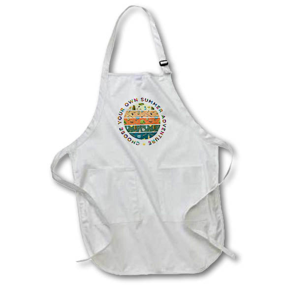 Apron - Choose Your Own Summer Adventure. A funny colorful gift for you Alexis Design - Happy Camper