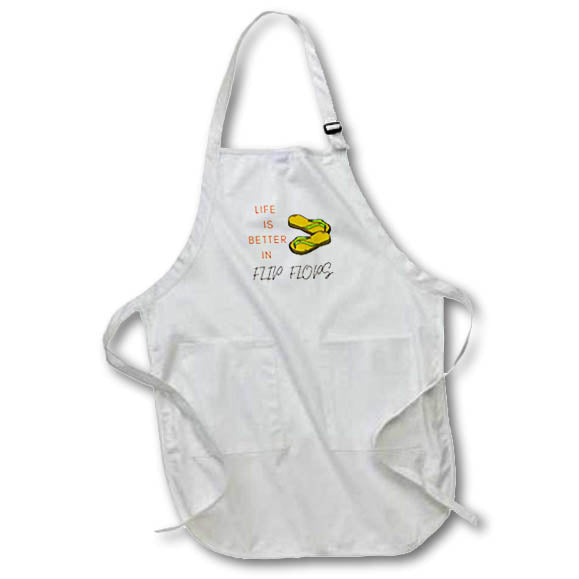 Apron - Image of flipflopd with a text Life is Better in Flip Flops s Collection for SUMMER design and ideas