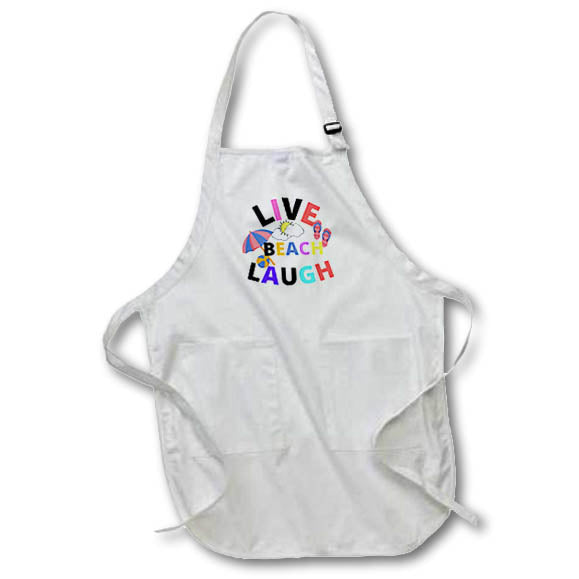 Apron - Image of summer essentials with a text Live,Laugh,Beach s Collection for SUMMER design and ideas