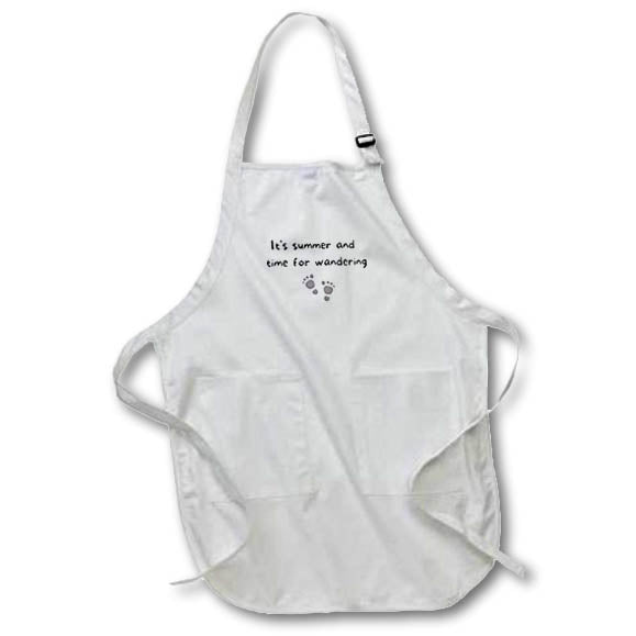 Apron - Image of footprint with atext its summer and time for wandering s Collection for SUMMER design and ideas