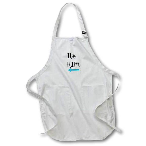 Apron - Image of a blue arrow with a text Its him s Couple Design Collection