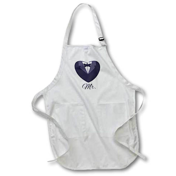 Apron - Heart Shape Tux For Husband Couple Gifts 3dRose - Rosette - Couple Gifts