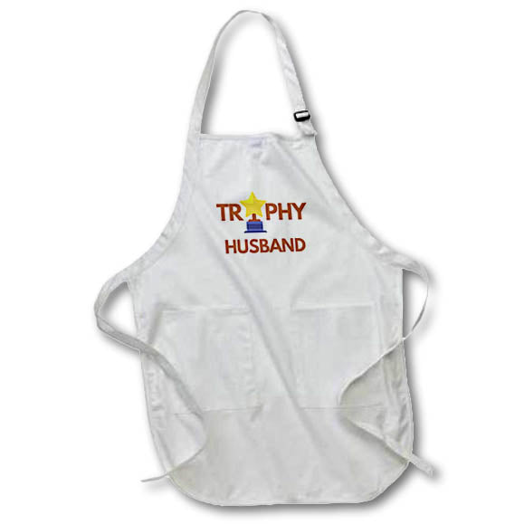 Apron - Image of a Trophy with Text of Trophy Husband 3dRose Mary Aikeen- Husband Greetings