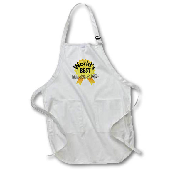 Apron - Text of Worlds Best Husband 3dRose Mary Aikeen- Husband Greetings