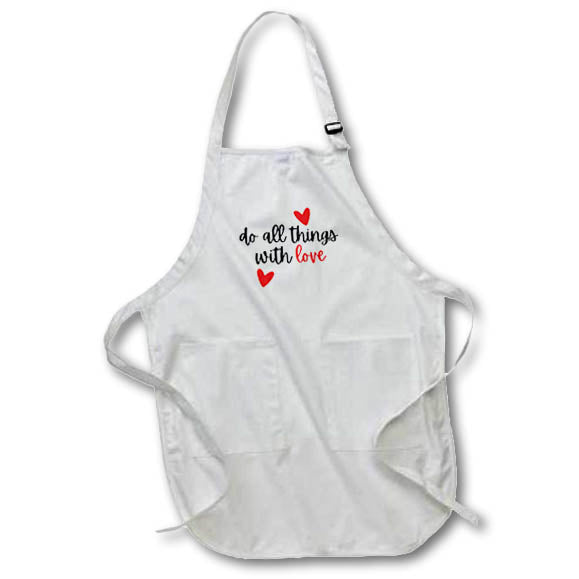 Apron - Do All Things With Love Valentine Anniversary Gift For Wife Husband Girlfriend Boyfriend 3dRose - Rosette - Lovers Gifts