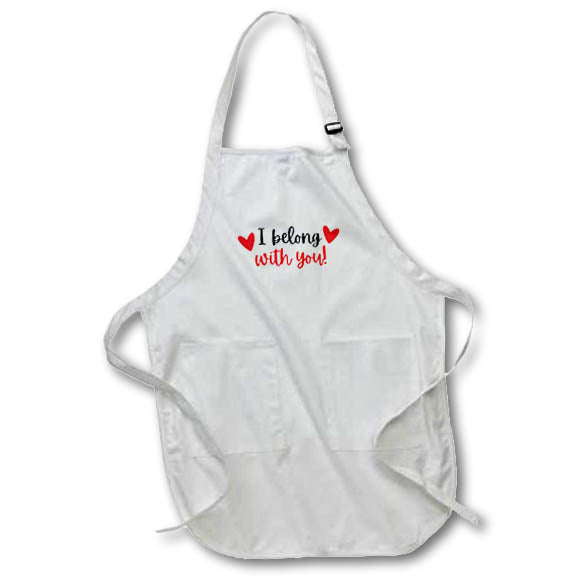 Apron - I belong With You Valentine Anniversary Gift For Wife Husband Girlfriend Boyfriend 3dRose - Rosette - Lovers Gifts