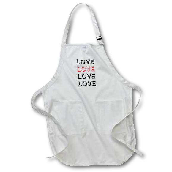 Apron - LOVE LOVE LOVE Valentine Anniversary Gift For Wife Husband Girlfriend Boyfriend 3dRose - Rosette - Lovers Gifts