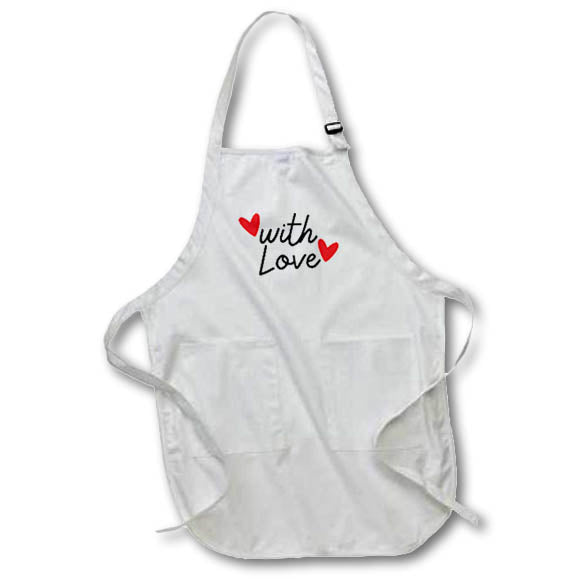 Apron - With Love Valentine Anniversary Gift For Wife Husband Girlfriend Boyfriend 3dRose - Rosette - Lovers Gifts