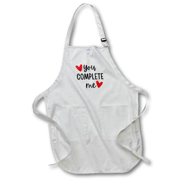 Apron - You Complete Me Valentine Anniversary Gift For Wife Husband Girlfriend Boyfriend 3dRose - Rosette - Lovers Gifts