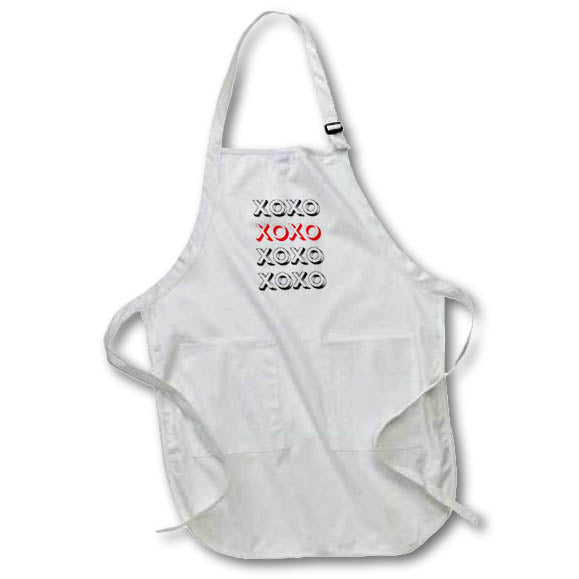 Apron - XOXO XOXO XOXO Valentine Anniversary Gift For Wife Husband Girlfriend Boyfriend 3dRose - Rosette - Lovers Gifts