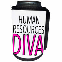3dRose EvaDane - Job Humor - Human Resources Diva Pink - Can Cooler Bottle Wrap (cc_310857)