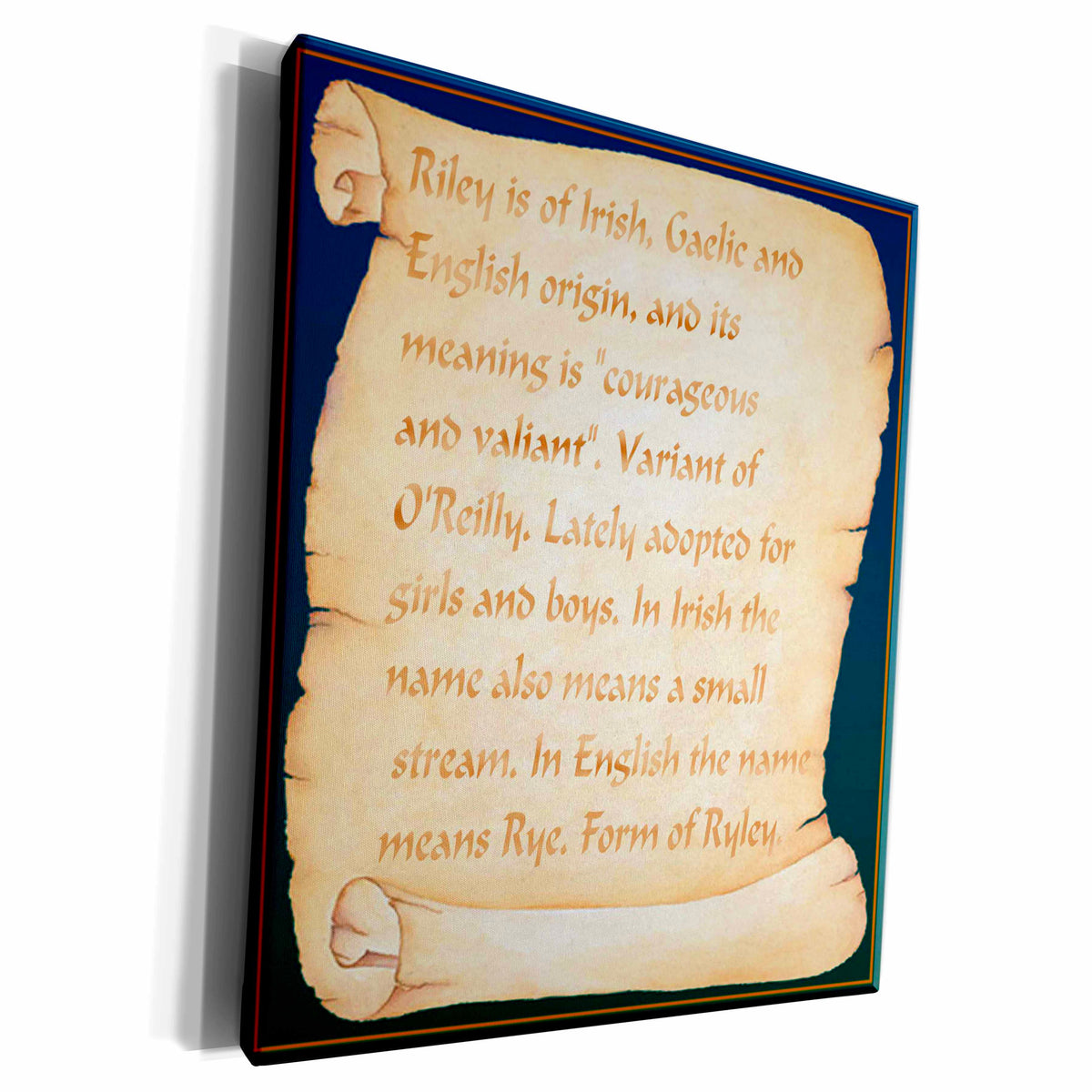 3dRose Beverly Turner Name Design - Riley The Meaning - Museum Grade Canvas Wrap (cw_16290)