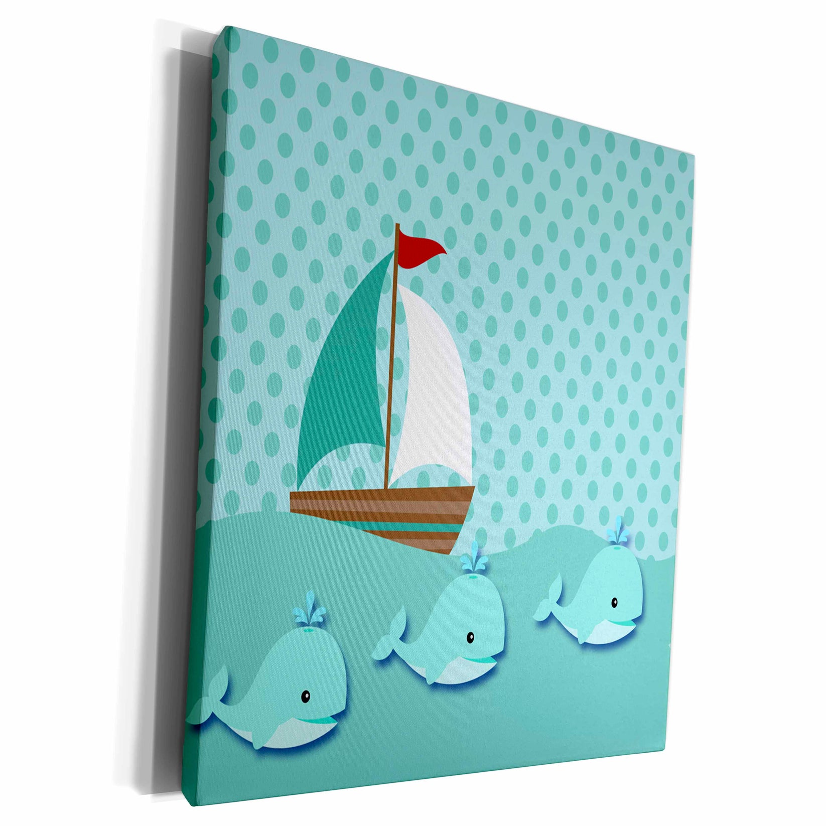 3drose Sailboat And Whales In Teal Cute Baby Design - Museum Grade Can