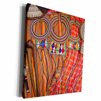 3dRose Africa, Kenya, Mara Ashnil. Masai tribal jewelry and... - Museum Grade Canvas Wrap (cw_276458)