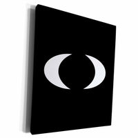 3dRose Image of Drawing Of Two Quarter Moons In Black And... - Museum Grade Canvas Wrap (cw_354425)