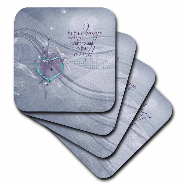 image of set of 4 Ceramic Tile Coasters