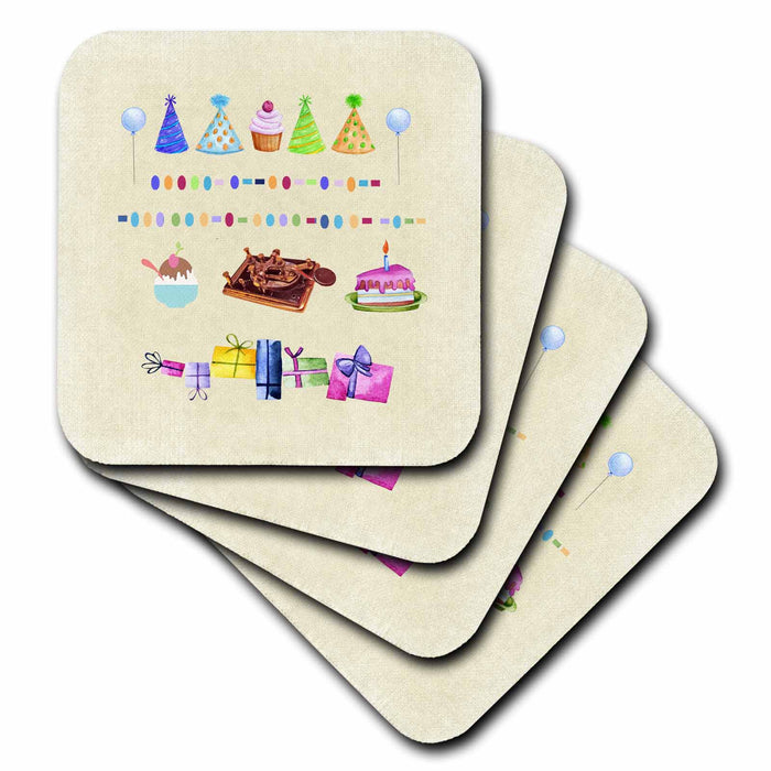 image of set of 4 Ceramic Tile Coasters