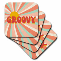 3dRose 3dRose - Rosette - Retro - Retro Groovy - Coasters (cst-366111)