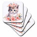 image of set of 4 Ceramic Tile Coasters