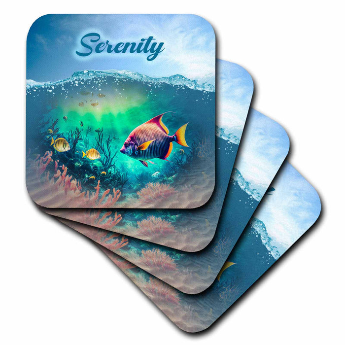 image of set of 4 Ceramic Tile Coasters