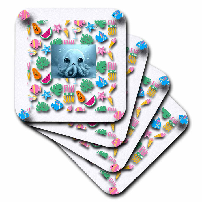 image of set of 8 Ceramic Tile Coasters