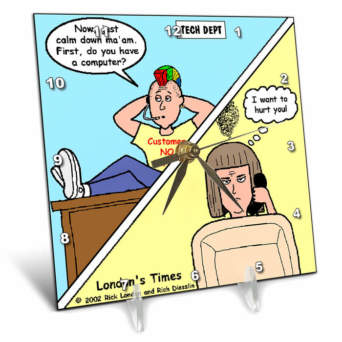 Desk Clock - TYPICAL TECHIE HELP DEPARTMENTS s Funny Computer Cartoons