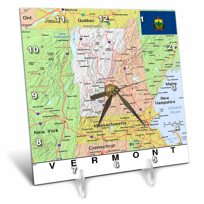 3dRose Lens Art by Florene - Topo Maps, Flags of States - Image of Top