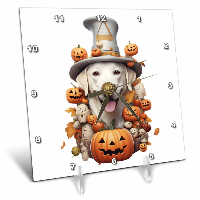 Desk Clock - Halloween Labrador Retriever dressed as a magic wizard CR Media - Illustrations