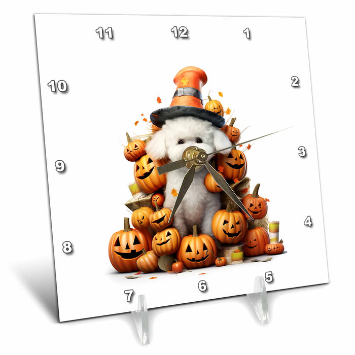 Desk Clock - Halloween Bichon Frise dressed as a magic wizard CR Media - Illustrations