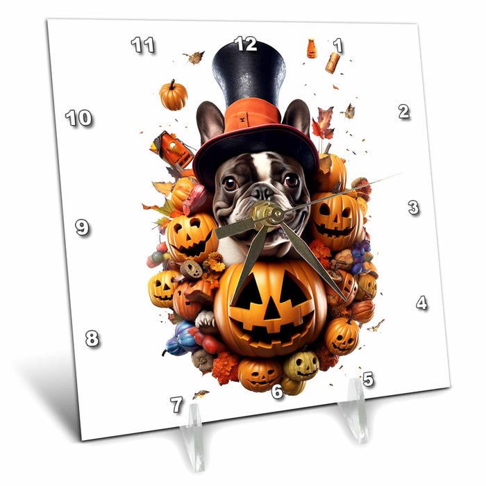 Desk Clock - Halloween French Bulldog dressed as a magic wizard CR Media - Illustrations