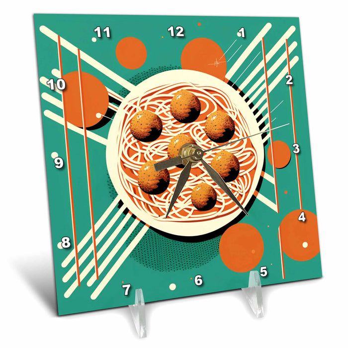 Desk Clock - Mid-Century Modern Spaghetti plate. Craftsman Studios - Mid-Century Modern