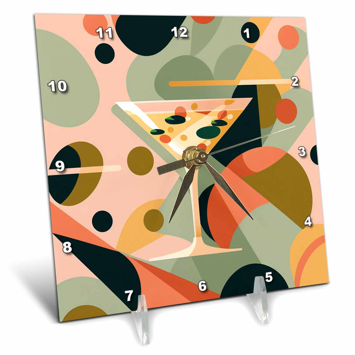 Desk Clock - Mid-century modern whimsy meets martini delight Craftsman Studios - Mid-Century Modern