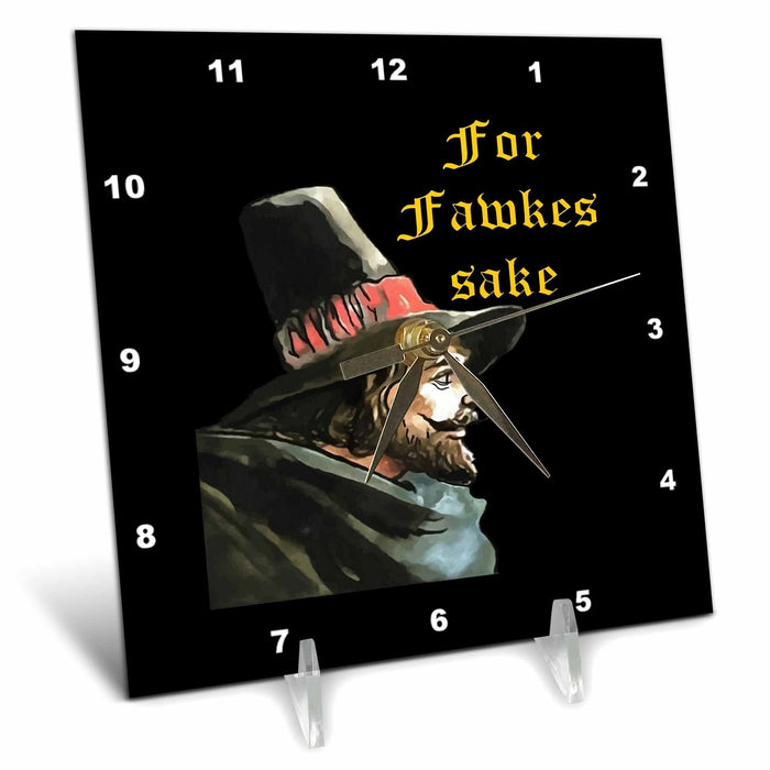 Desk Clock - For Fawkes Sake Bonfire Night Vector Art Vector Art - Guy Fawkes Night